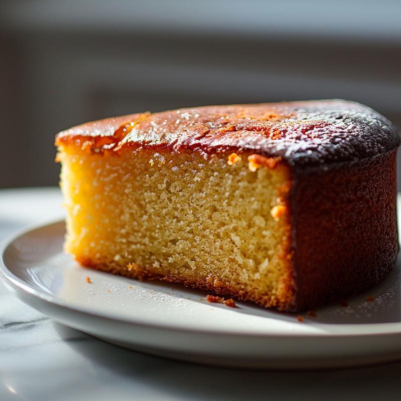 A close-up of a beautifully decorated slice of Christmas cake on a white plate against a marble surface.